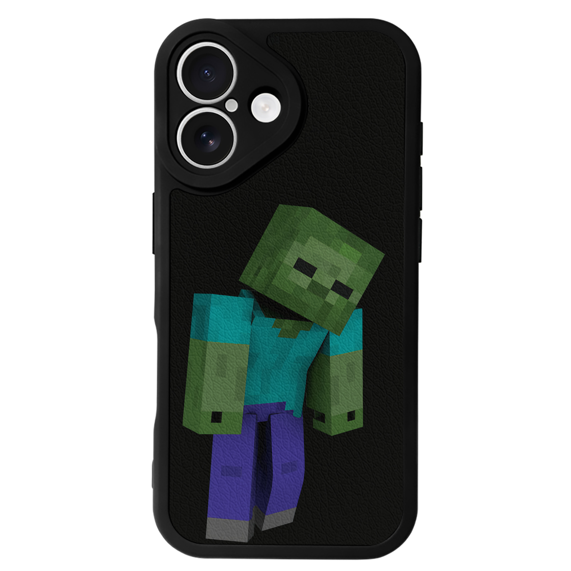 （画像用） マインクラフト ブロックの世界 Minecraft MC Block world 【iPhone 16シリーズ対応】シリコンスマホケース（レザー調） 材質：シリコン